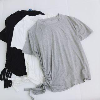 Short Sleeve Drawstring Side Top
