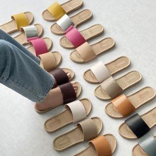 Band Espadrille Slide Sandals