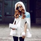 Color-block Hooded Cape