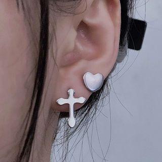 Cross / Heart Alloy Earring