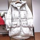 Hooded Padded Zip Coat Gray - One Size