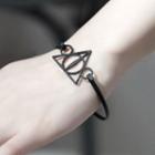 Cut-out Triangle Bangle Black - One Size