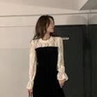 Lace Velvet A-line Dress