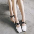 Buckled Square Toe Pumps