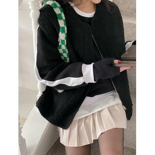 Plus Size Zip-up Dumble Vest