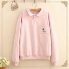 Tooth Paste Embroidered Lapel Sweatshirt