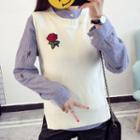 Floral Embroidered Sleeveless Sweater