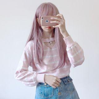 Striped Cut Out Sweater