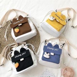 Embroidered Mini Canvas Crossbody Bag