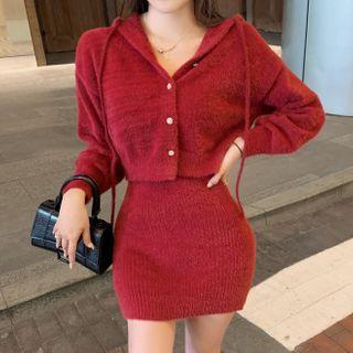 Chain-strap Mini Bodycon Dress / Cardigan