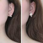 Faux Pearl Disc / Triangle Earring