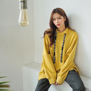 Text Drawcord Oversized Hoodie
