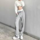 High Waist Two-tone Straight Leg Sweatpants