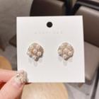 Faux Pearl Rhinestone Square Alloy Earring 1 Pair - Gold - One Size