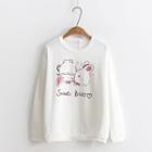 Rabbit Print Pullover White - One Size