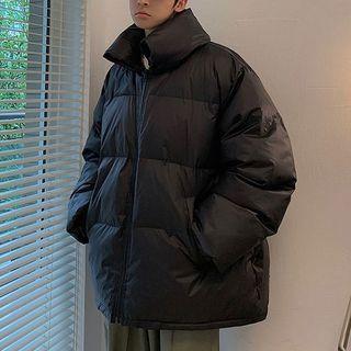 Couple Matching Stand Collar Padded Zip-up Jacket