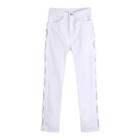 Mid Rise Printed Straight Leg Jeans