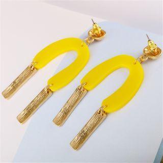 Alloy Bar Acrylic U Shape Dangle Earring 1 Pair - As Shown In Figure - One Size