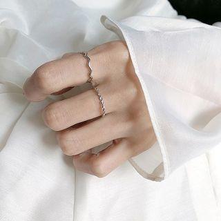 925 Sterling Silver Twisted Open Ring / Wavy Ring