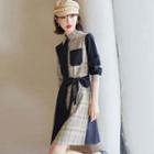 Plaid Paneled Shirtdress