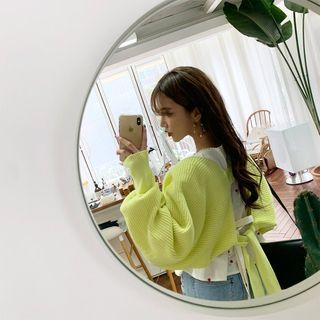 Tie-back Open-front Cardigan