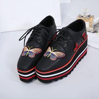 Butterfly Applique Platform Sneakers