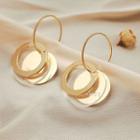 Alloy Acetate Disc Dangle Earring 1 Pair - 925 Silver Needle - Gold - One Size