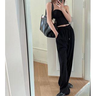 Plain Tube Top / Plain Loose-fit Pants