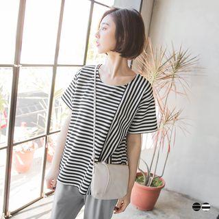 Paneled Stripe Boxy Tee
