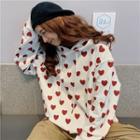 Heart Printing Long-sleeve Hoodie