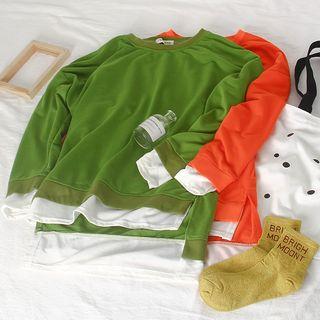 Long Sleeve Mock Two-pieces Tee