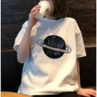 Sequined-planet T-shirt