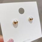 925 Sterling Silver Faux Pearl Stud Earring 1 Pair - Silver Needle - As Shown In Figure - One Size