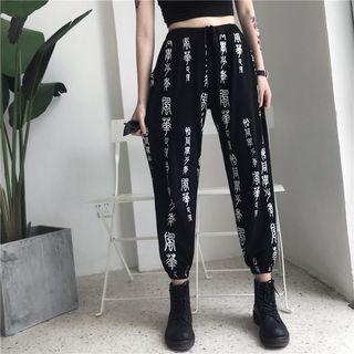 Print Baggy Pants Black - One Size