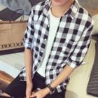 Gingham 3/4 Sleeve Shirt