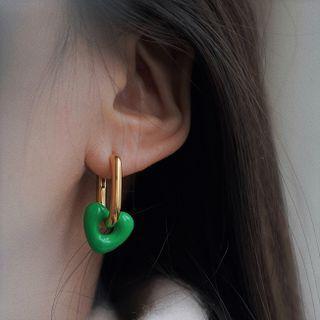 Heart Enamel Alloy Dangle Earring