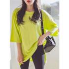 Tall Size Elbow-sleeve Over-fit T-shirt In 6 Colors