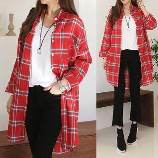 Long Plaid Check Shirt