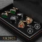 4 Pair Set: Alloy Cufflinks (various Designs) Xk2023 - 4 Pair - Silver & Gold - One Size