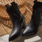 Cone-heel Cowboy Ankle Boots
