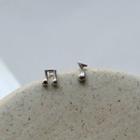 Musical Note Stud Earring 1 Pair - Silver - One Size