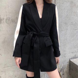 Two-tone Tie-waist Blazer