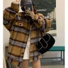Plaid Button-up Jacket Plaid - Khaki - One Size