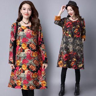 Long-sleeve Fleece-lined Dress