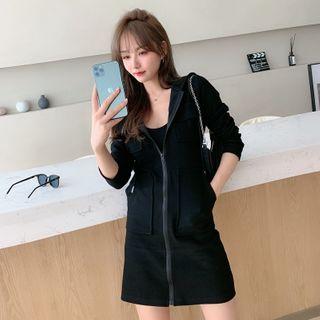 Mini A-line Zip Hoodie Dress