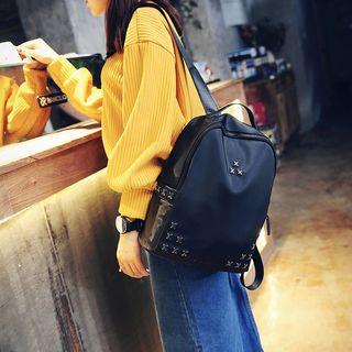 Cross Studded Nylon Backpack