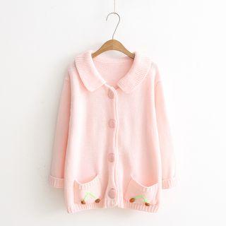 Embroidered Collared Cardigan