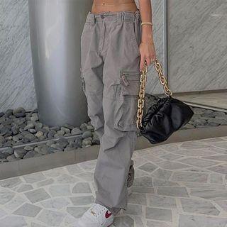 Low Waist Pocket Loose-fit Cargo Pants