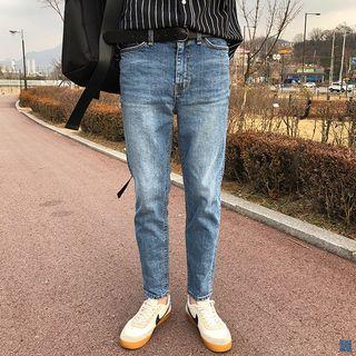 +5cm Washed Tapered Jeans