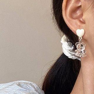 Heart Bear Drop Earring